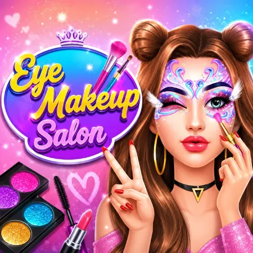 Eye Makeup Salon game featuring colorful eye makeup, beauty styling, and creative makeover for a fashion model