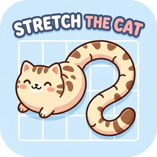 Stretch the Cat game icon featuring a cute stretchy cat in a fun grid-based puzzle adventure.