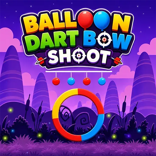 Balloon Dart Bow Shoot game icon featuring colorful balloons and a target ring for archery