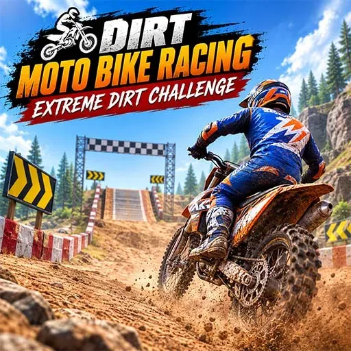 Dirt Moto Bike Racing – Extreme Dirt Challenge game icon featuring a motocross rider racing through a muddy off-road track