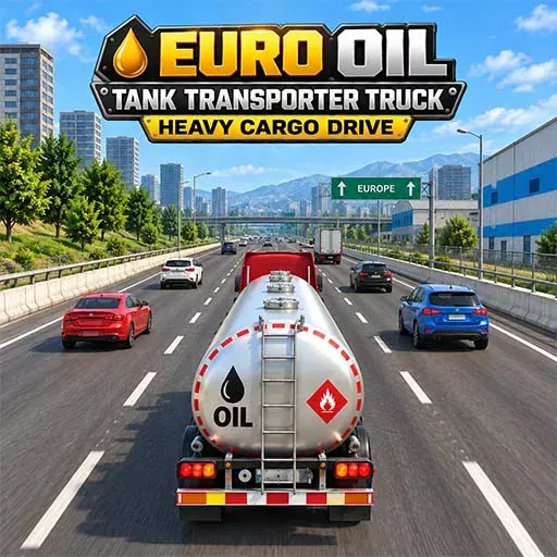 Euro Oil Tank Transporter Truck Heavy Cargo Drive