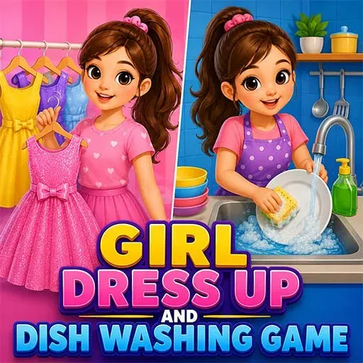 Baby Girl Dress Up and Wash Dishes Game