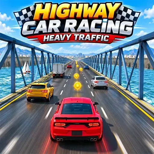 Highway Car Racing Heavy Traffic