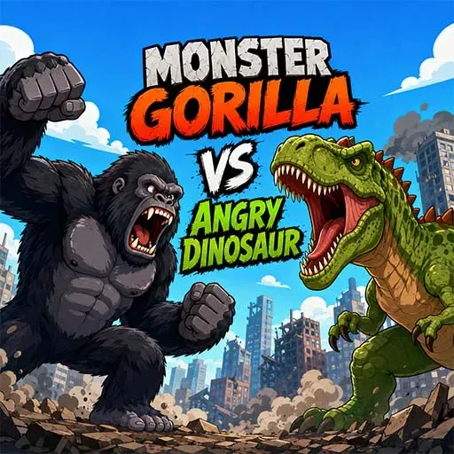 Monster Gorilla vs Angry Dinosaur