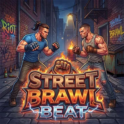 Street Brawl Beat game featuring two street fighters battling in an urban alley with intense hand-to-hand combat and action gameplay