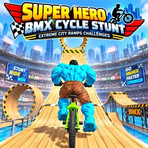 Super Hero BMX Cycle Stunt Extreme City Ramps Challenges