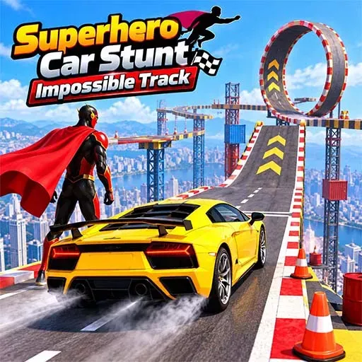 Superhero Car Stunt Impossible Track