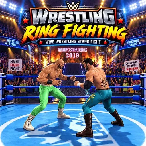 Wrestling Ring Fighting WWE Wrestling Stars Fight