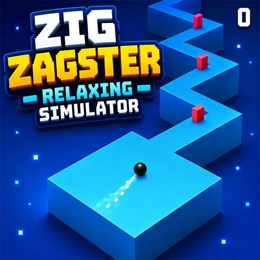 Zig Zagster Relaxing Simulator game icon featuring a rolling ball navigating a zigzag path